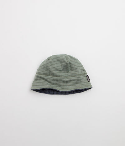 Sexhippies Reversible Grid Fleece Beanie - Navy / Sage