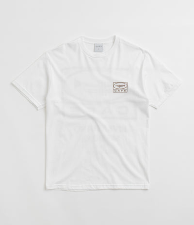 Skateboard Cafe 45 T-Shirt in White and Coffee