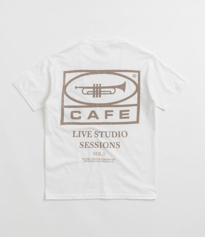 Skateboard Cafe 45 T-Shirt in White and Coffee