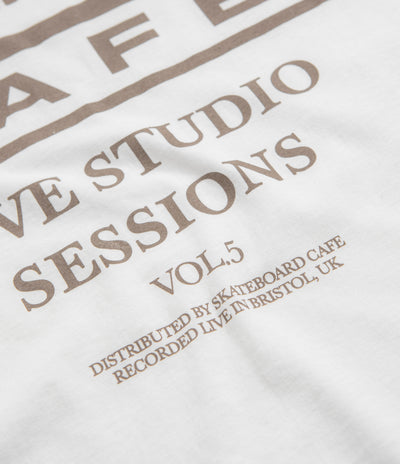 Skateboard Cafe 45 T-Shirt in White and Coffee
