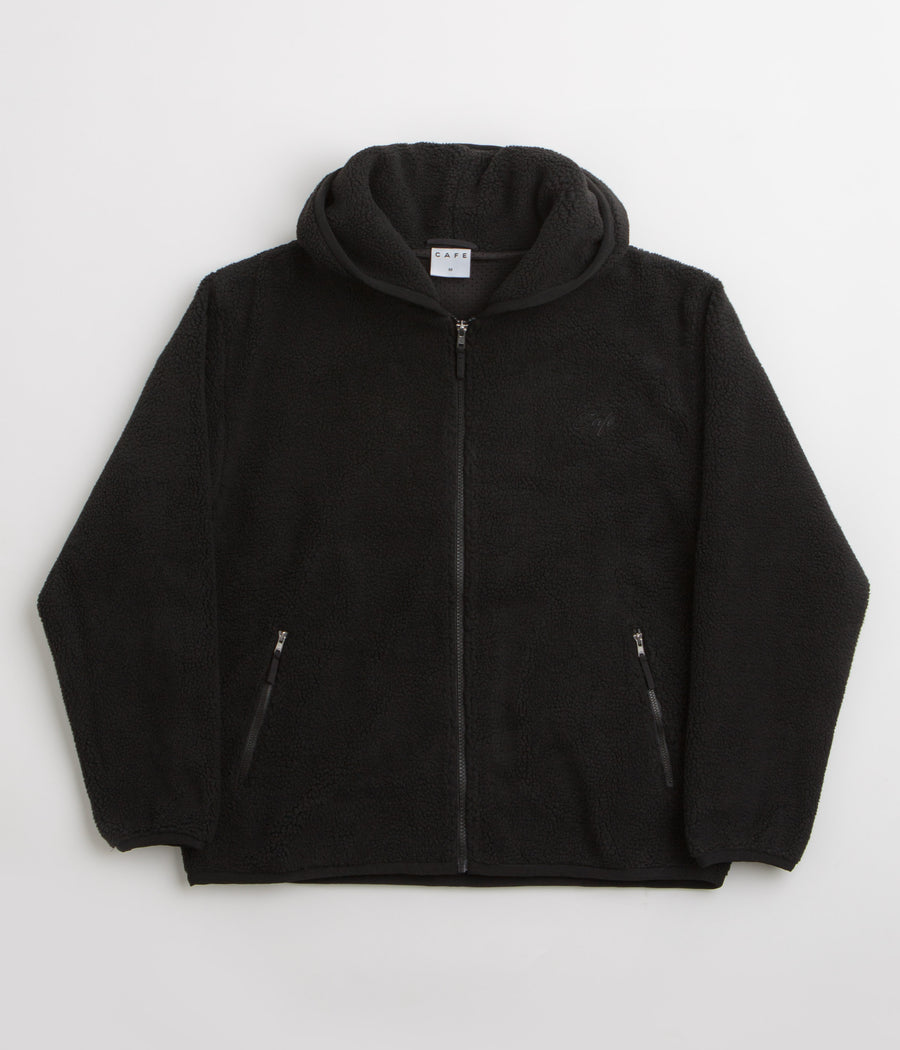 Skateboard Cafe Sherpa Fleece Hoodie in Black