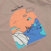 Snow Peak Camping Graphic T-Shirt in Beige thumbnail