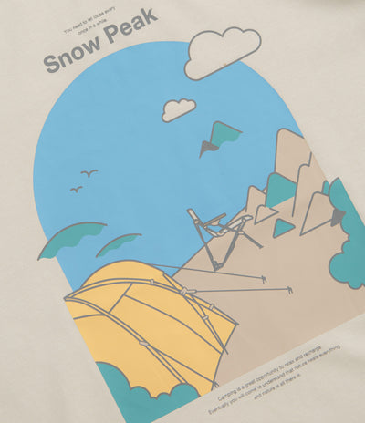 Snow Peak Camping Graphic T-Shirt in Ivory