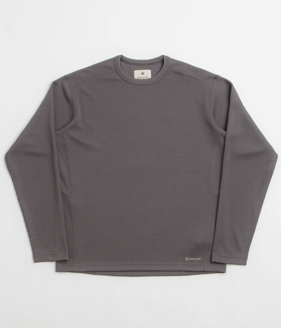 Snow Peak Dry Thermal Long Sleeve T-Shirt in Charcoal