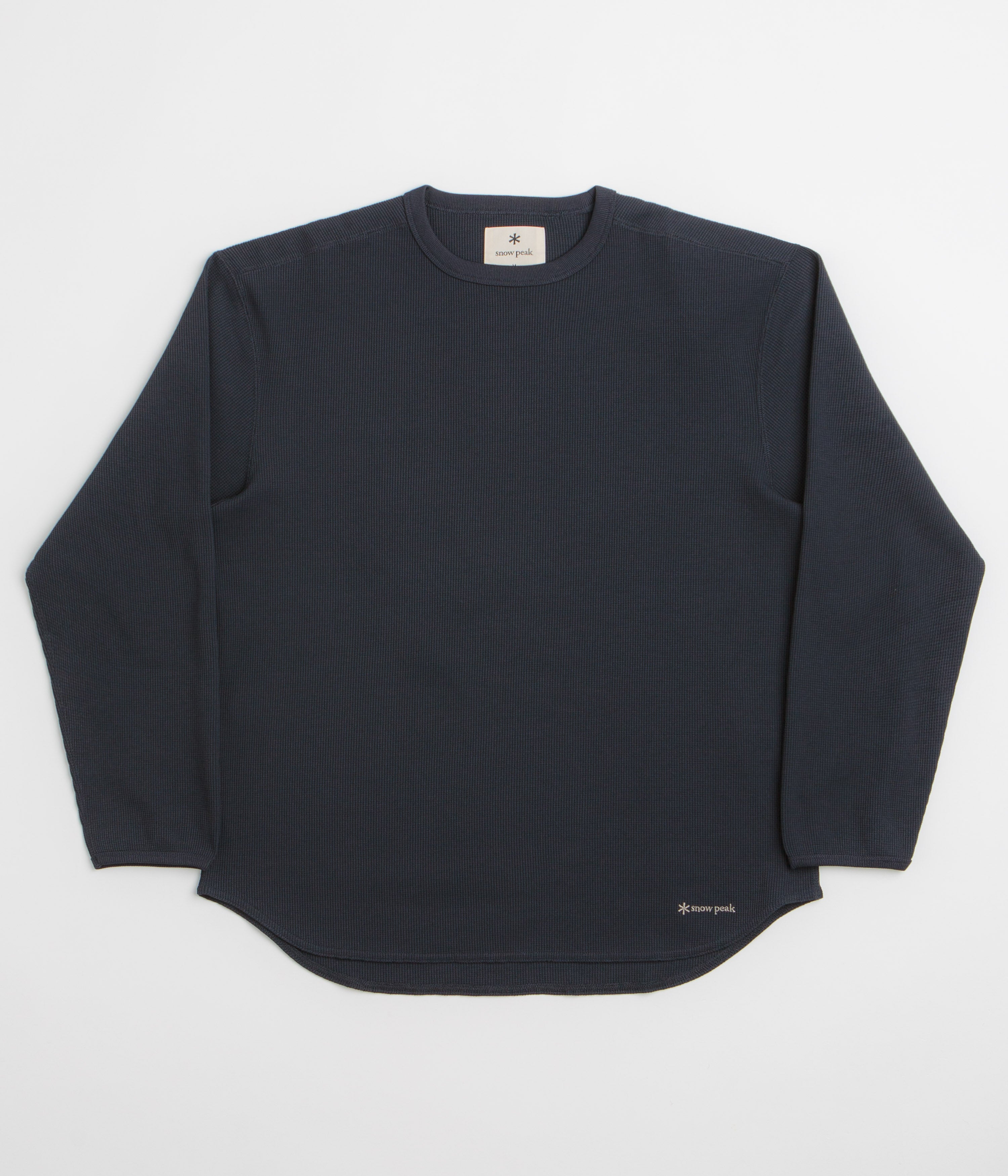 Snow Peak Dry Waffle Long Sleeve T-Shirt - Dark Navy