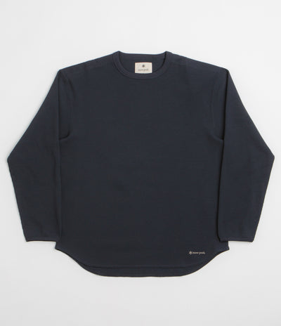 Snow Peak Dry Waffle Long Sleeve T-Shirt in Dark Navy