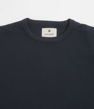 Snow Peak Dry Waffle Long Sleeve T-Shirt in Dark Navy