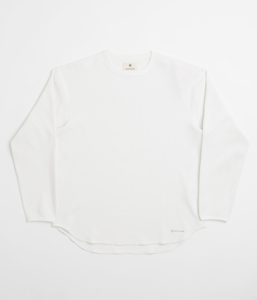 Snow Peak Dry Waffle Long Sleeve T-Shirt - Off White