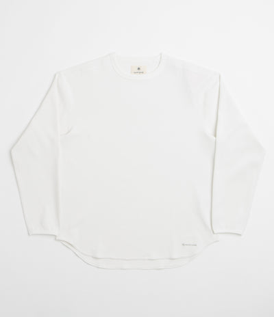 Snow Peak Dry Waffle Long Sleeve T-Shirt in Off White