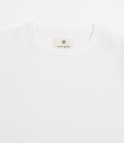 Snow Peak Dry Waffle Long Sleeve T-Shirt in Off White