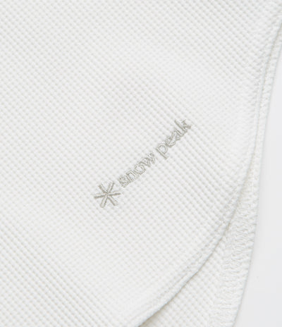 Snow Peak Dry Waffle Long Sleeve T-Shirt in Off White