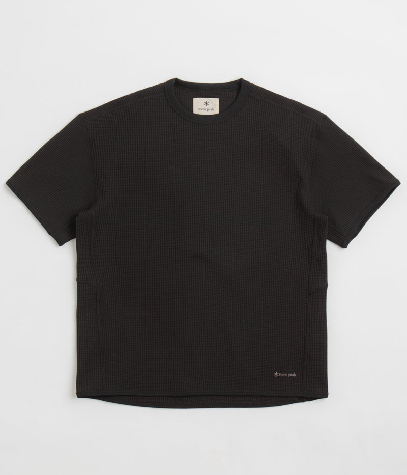 Snow Peak Dry Waffle T-Shirt in Black