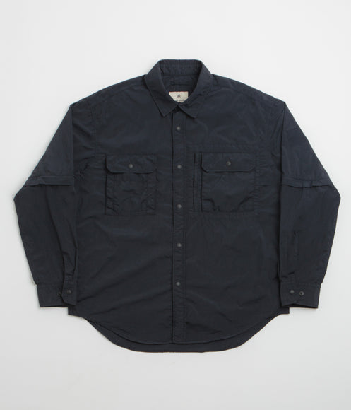 Snow Peak Garment Dyed Convertible Shirt - Black