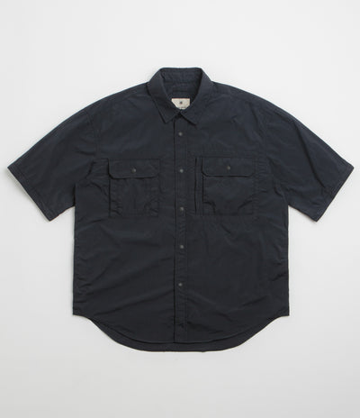 Snow Peak Garment Dyed Convertible Shirt in Black