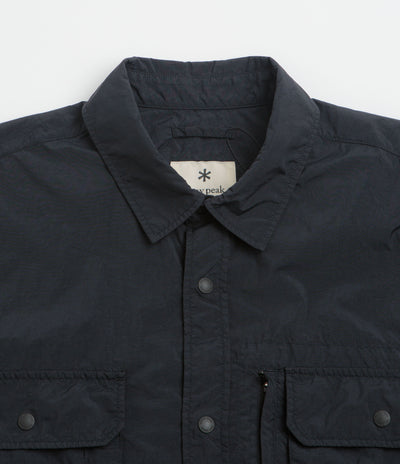 Snow Peak Garment Dyed Convertible Shirt in Black