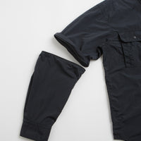 Snow Peak Garment Dyed Convertible Shirt in Black thumbnail