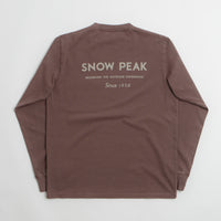 Snow Peak Garment Dyed Long Sleeve T-Shirt in Burgundy thumbnail
