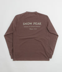 Snow Peak Garment Dyed Long Sleeve T-Shirt in Burgundy