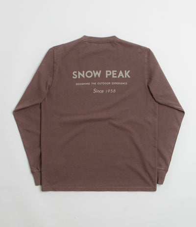 Snow Peak Garment Dyed Long Sleeve T-Shirt in Burgundy