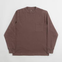 Snow Peak Garment Dyed Long Sleeve T-Shirt in Burgundy thumbnail
