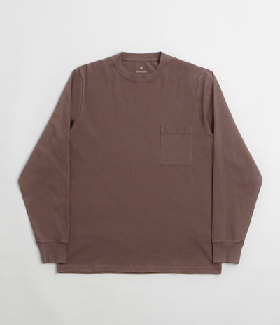 Snow Peak Garment Dyed Long Sleeve T-Shirt in Burgundy