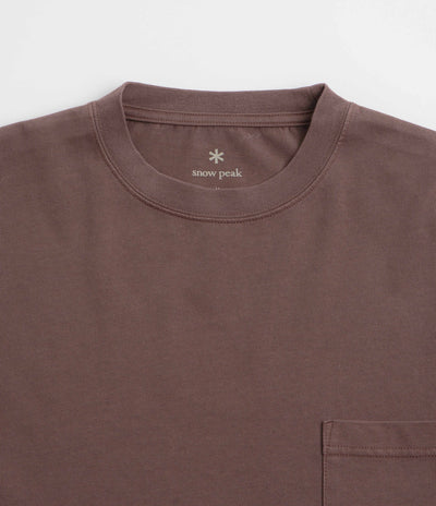 Snow Peak Garment Dyed Long Sleeve T-Shirt in Burgundy