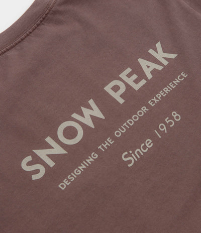 Snow Peak Garment Dyed Long Sleeve T-Shirt in Burgundy