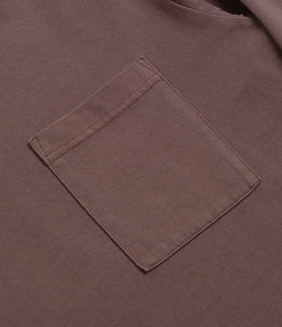 Snow Peak Garment Dyed Long Sleeve T-Shirt in Burgundy