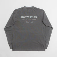 Snow Peak Garment Dyed Long Sleeve T-Shirt in Charcoal thumbnail