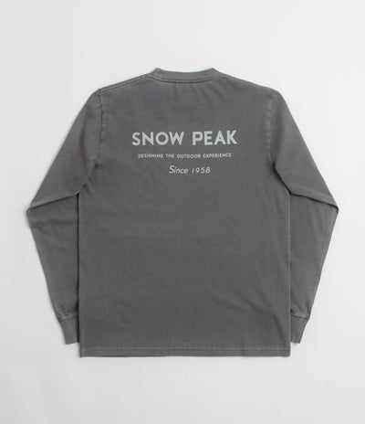 Snow Peak Garment Dyed Long Sleeve T-Shirt in Charcoal