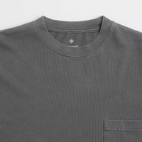 Snow Peak Garment Dyed Long Sleeve T-Shirt in Charcoal thumbnail