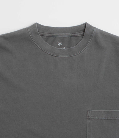Snow Peak Garment Dyed Long Sleeve T-Shirt in Charcoal