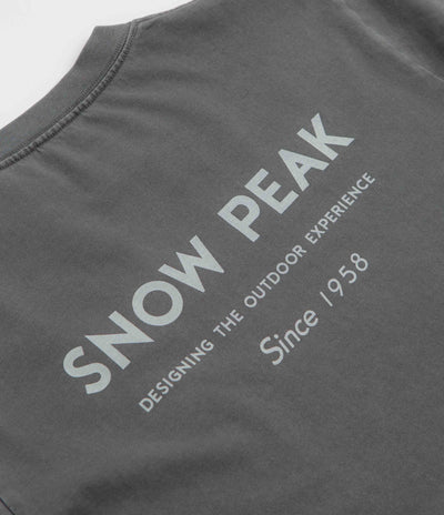 Snow Peak Garment Dyed Long Sleeve T-Shirt in Charcoal