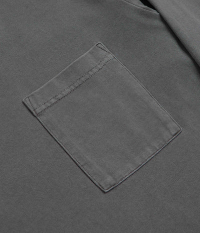 Snow Peak Garment Dyed Long Sleeve T-Shirt in Charcoal