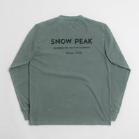 Snow Peak Garment Dyed Long Sleeve T-Shirt in Dark Green thumbnail