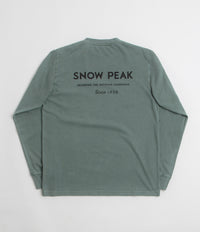Snow Peak Garment Dyed Long Sleeve T-Shirt in Dark Green