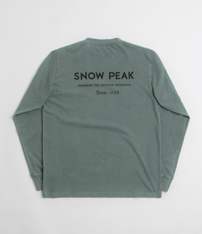Snow Peak Garment Dyed Long Sleeve T-Shirt in Dark Green