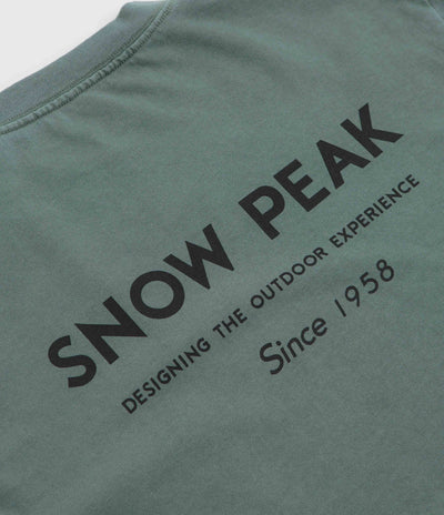 Snow Peak Garment Dyed Long Sleeve T-Shirt in Dark Green