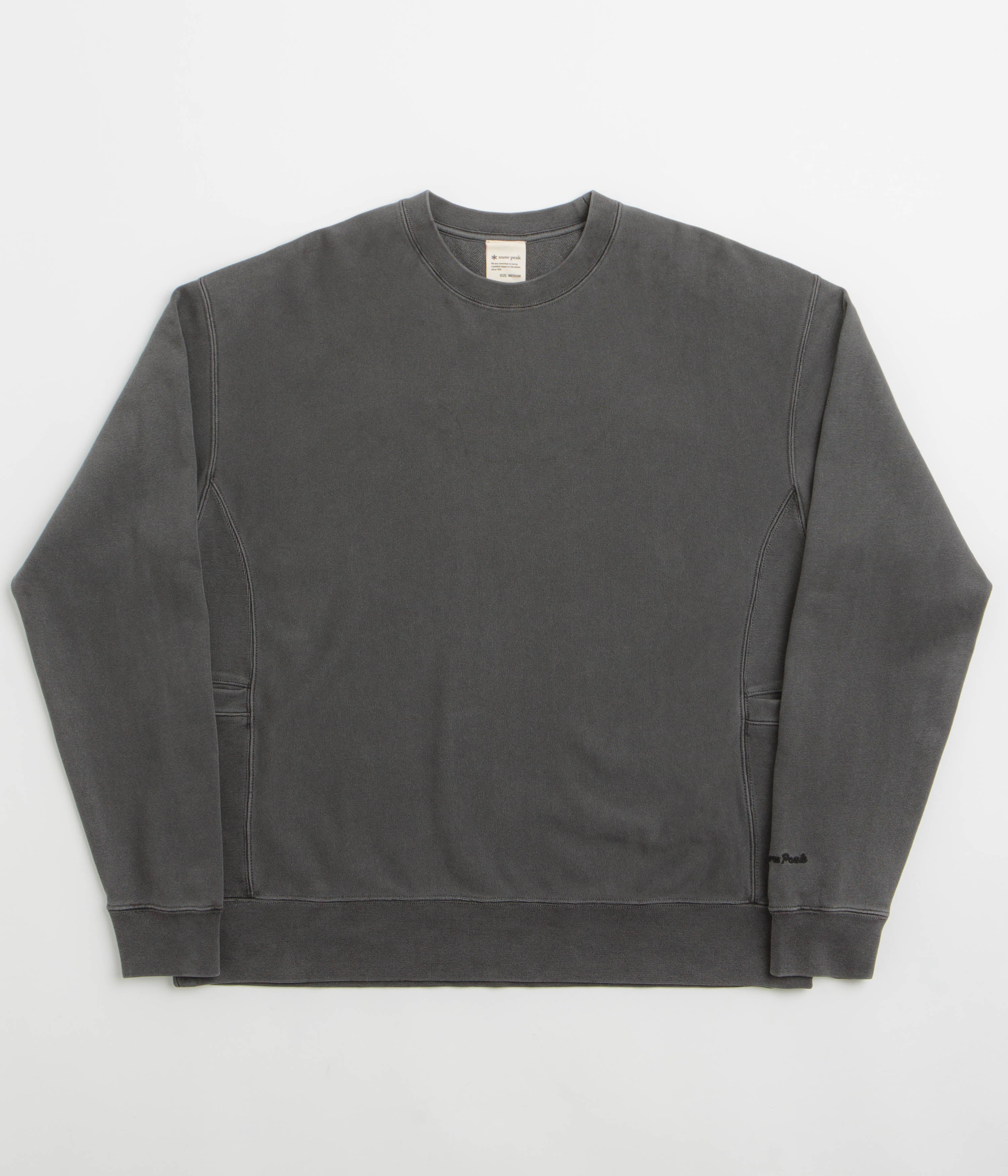 Snow Peak Garment Dyed Sweatshirt in Charcoal