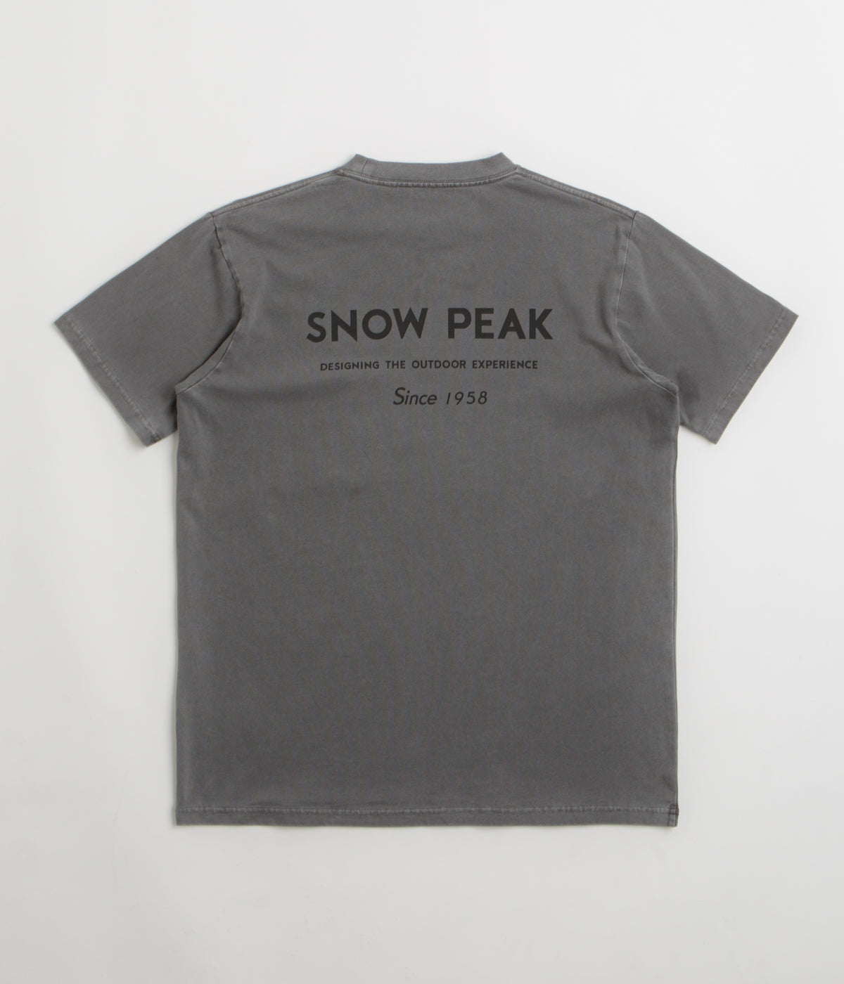 Snow Peak Garment Dyed T-Shirt in Charcoal