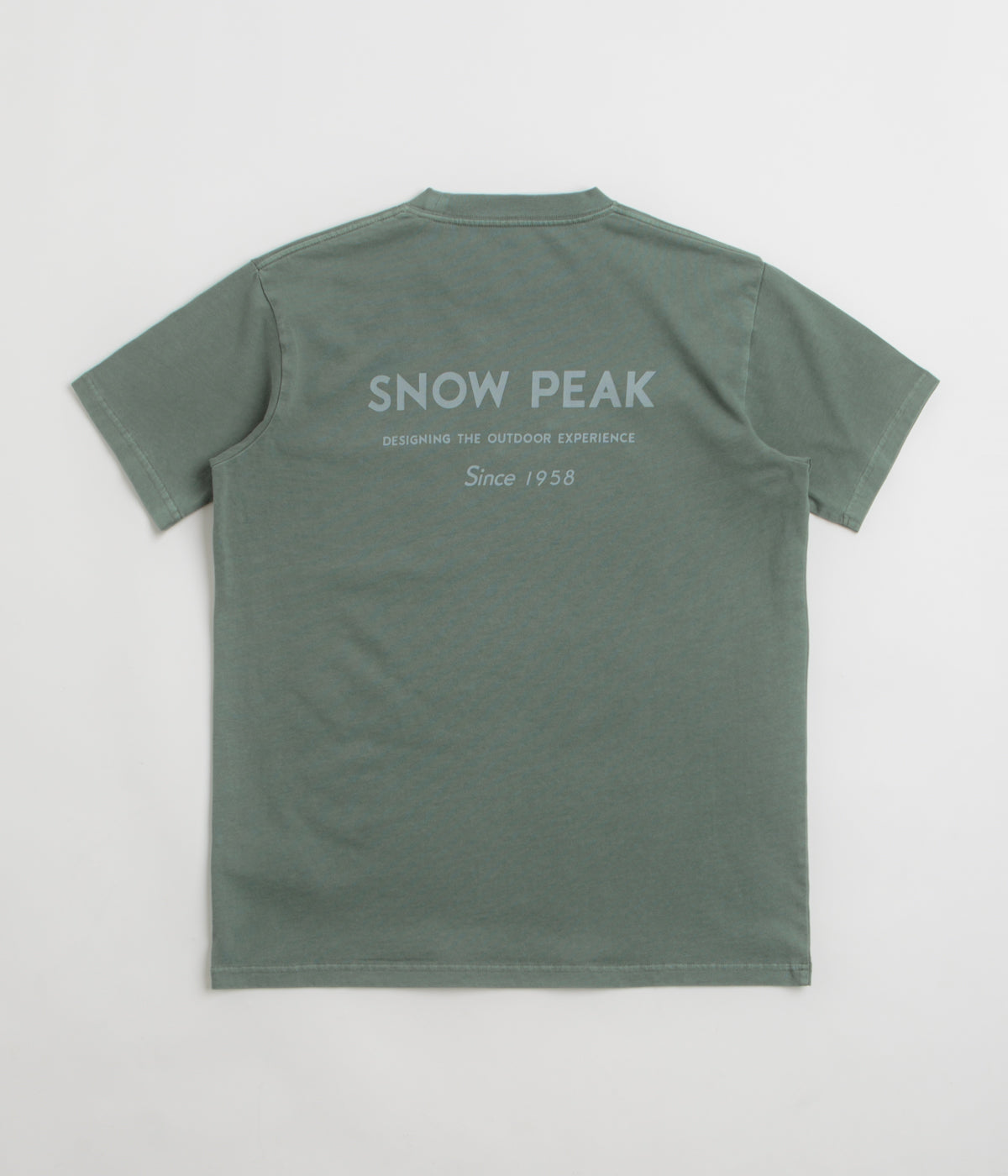 Snow Peak Garment Dyed T-Shirt in Dark Green