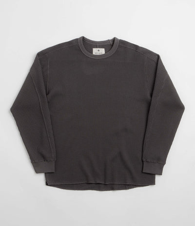 Snow Peak Heavyweight Waffle Long Sleeve T-Shirt - Charcoal