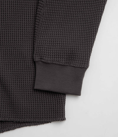 Snow Peak Heavyweight Waffle Long Sleeve T-Shirt - Charcoal