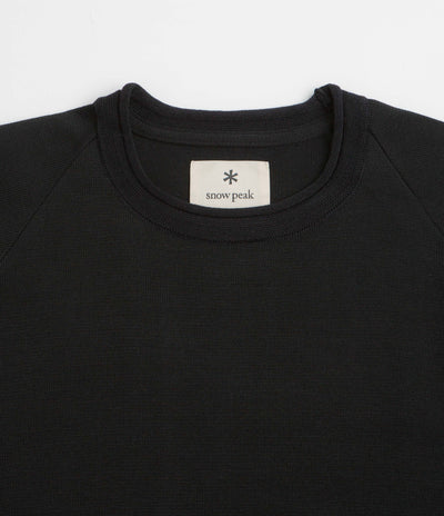 Snow Peak Knit Pullover Sweatshirt in Black