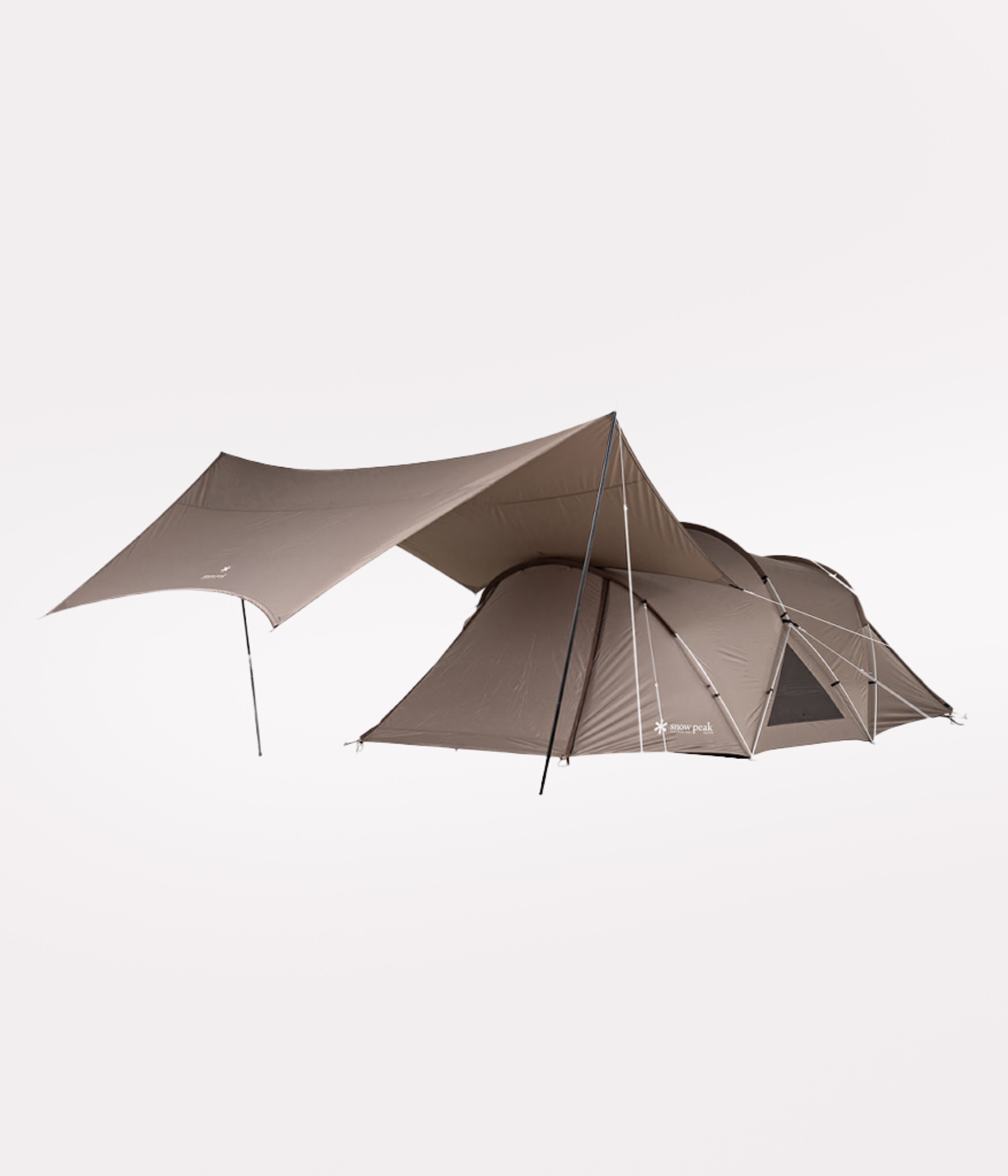 Snow Peak Land Nest Medium Tent And Tarp Set in Light Brown