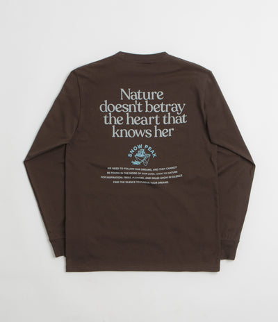 Snow Peak Living With Nature Long Sleeve T-Shirt in Dark Brown