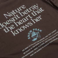 Snow Peak Living With Nature Long Sleeve T-Shirt in Dark Brown thumbnail