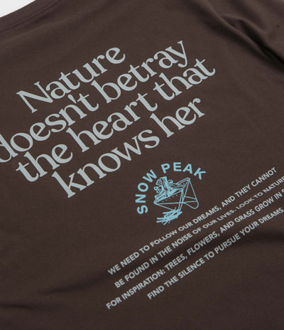 Snow Peak Living With Nature Long Sleeve T-Shirt in Dark Brown