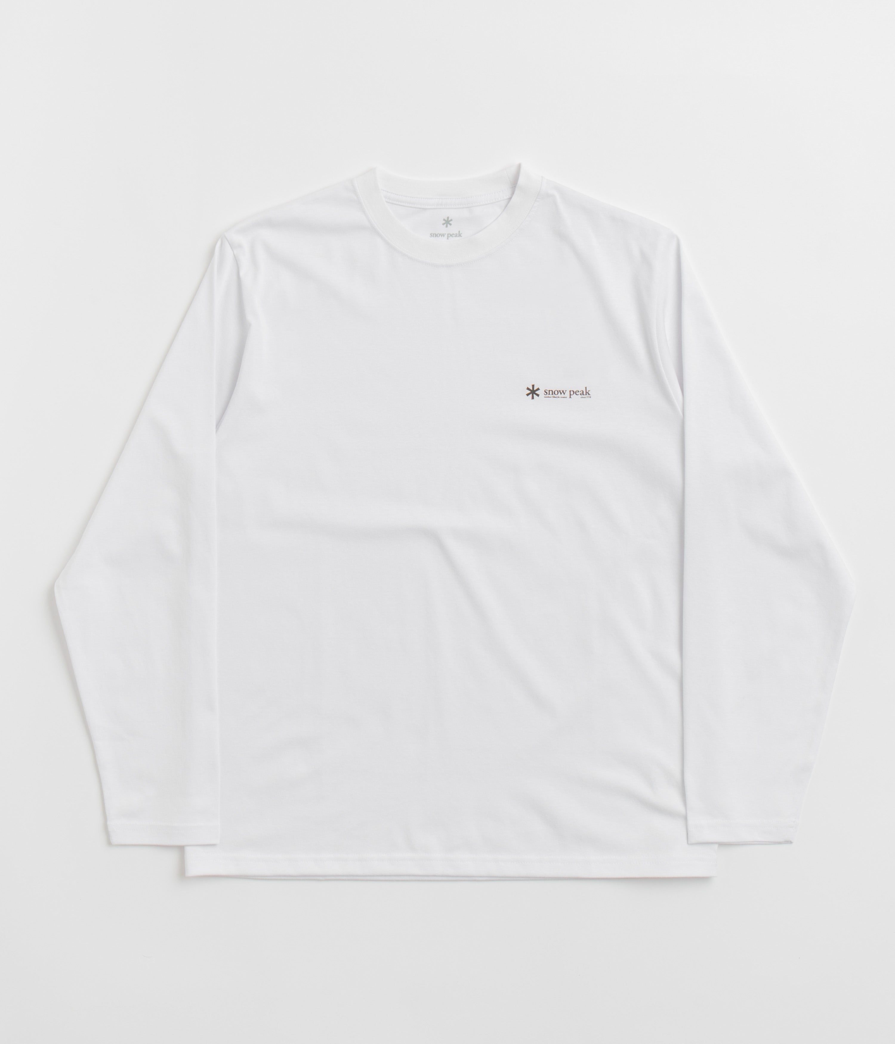 Snow Peak Onepoint Logo Long Sleeve T-Shirt in White