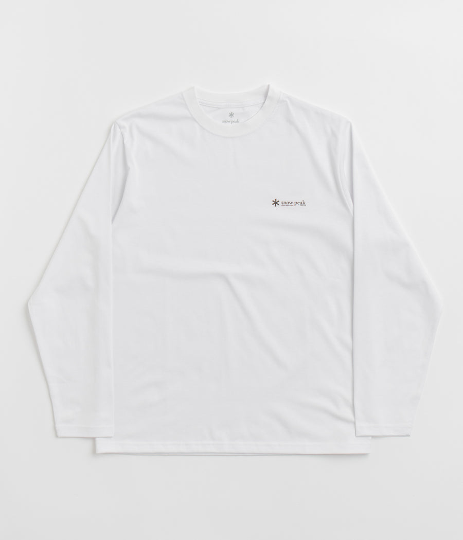 Snow Peak Onepoint Logo Long Sleeve T-Shirt in White
